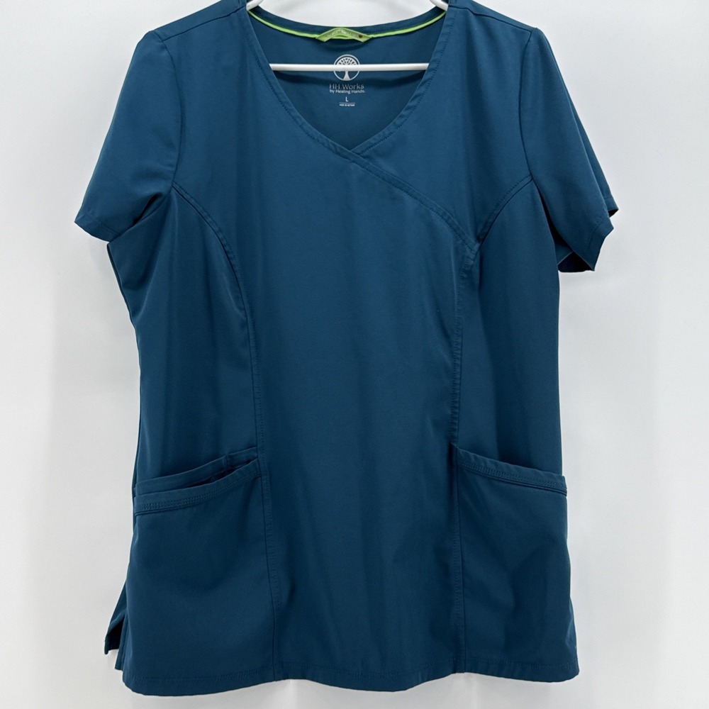 H H Works By Healing Hands‎ Madison Scrub Top Green Size Large